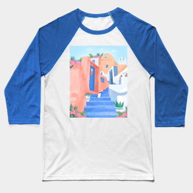 Greece Travel Baseball T-Shirt by Petras